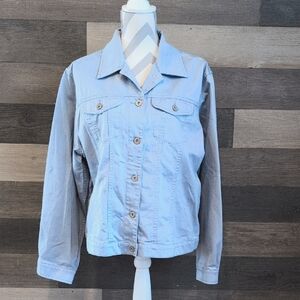 Eddie Bauer light weight Blue Jean Jacket Style. Women's    Sz XL, Button Down